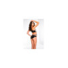 Ensemble 2 pièces (babydoll fines bretelles + string), lavande/black  